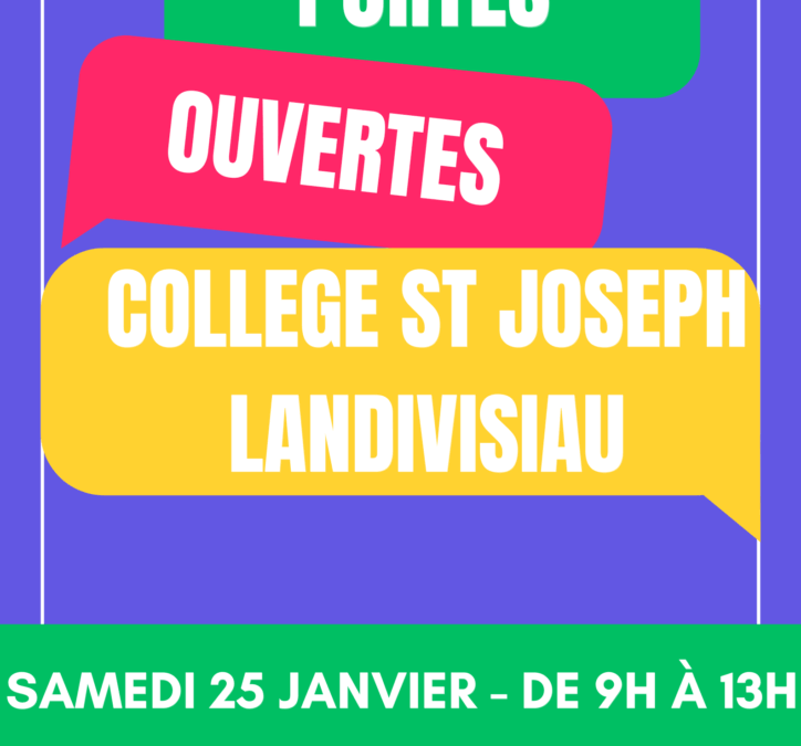 Portes ouvertes du collège ce samedi 25 janvier 2025 de 9h00 à13h00 !
